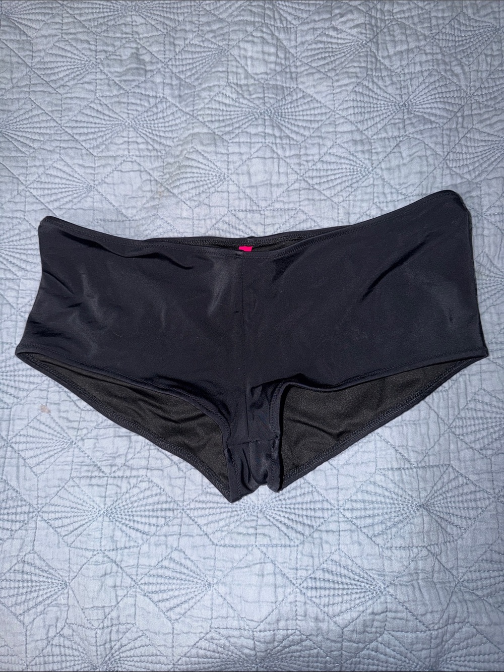Victoria's Secret Black Swim Boyshorts with Pink Accent